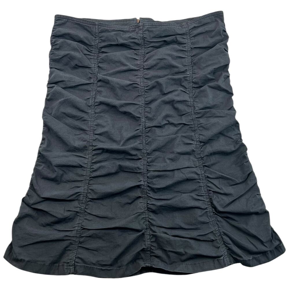 UNIF Women M Black Ruched Mini Skirt Y2K Goth Grunge Cotton Stretch